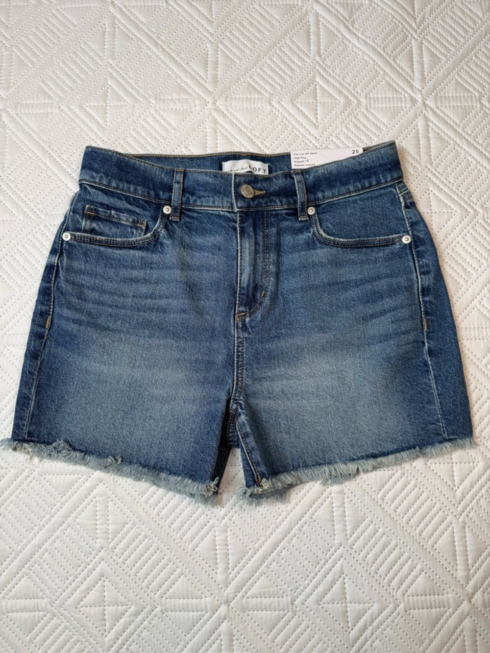 LOFT The Cut Off Short High Rise Denim Shorts Size 25